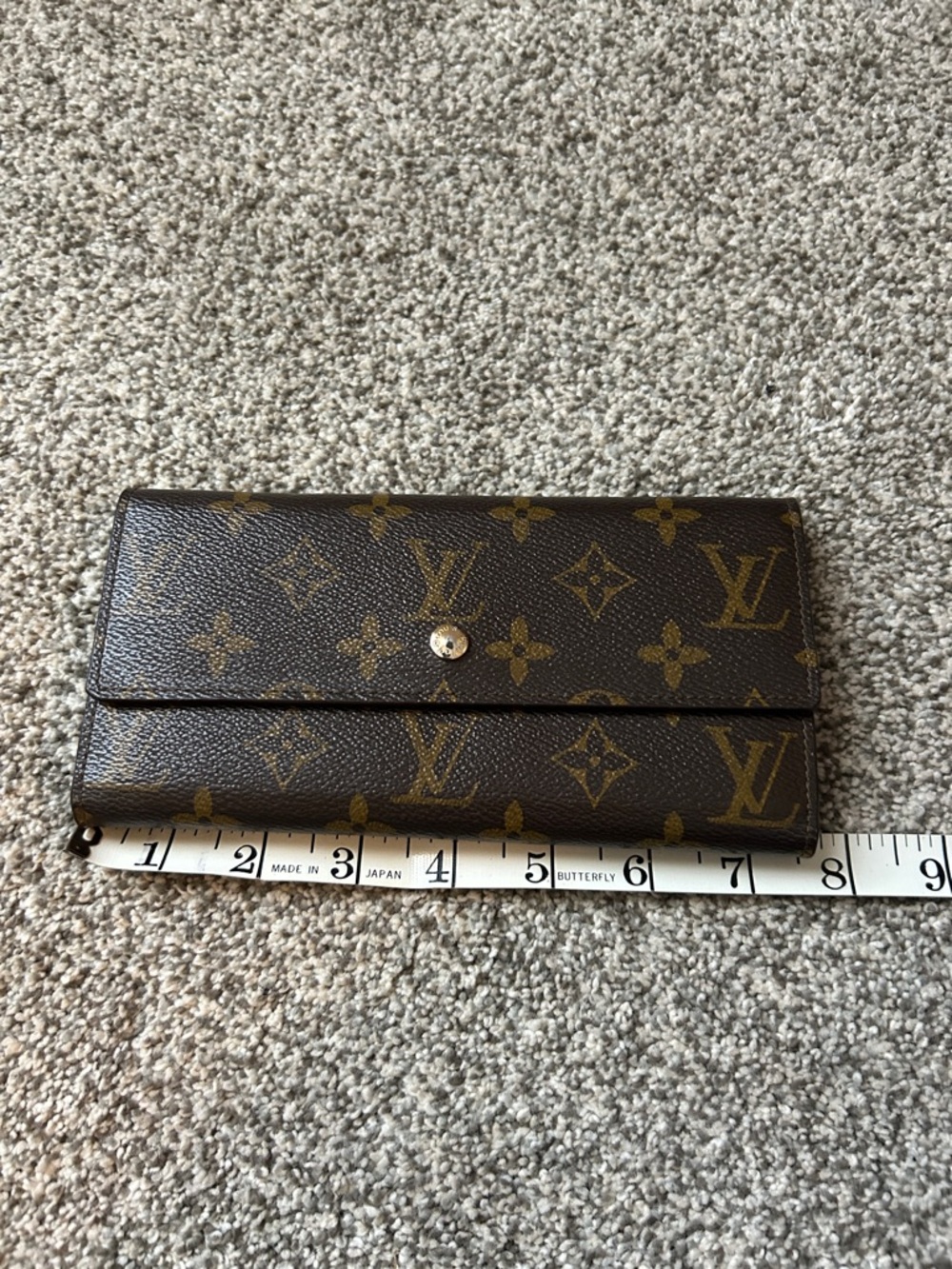 Monogram Wallet in Brown and Gold